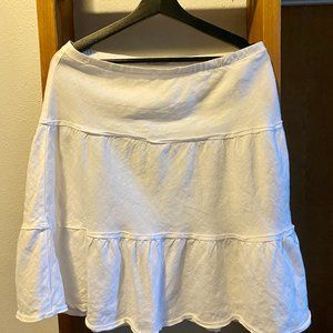 Allen Allen Tiered Linen Skirt, M